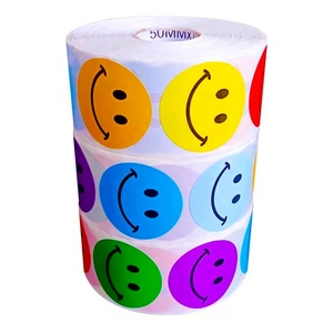 Autocollants colorés et mignons en forme de visage souriant pour scrapbooking et loisirs créatifs - Product Image 1