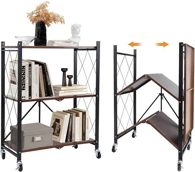 High Quality Wheeled Mobile Storage Rack Multi-Layer Foldable Bookshelf ...
