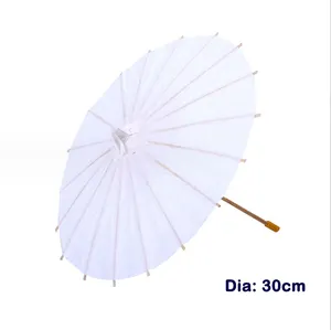 Paraguas de madera personalizado mini paraguas de papel blanco sombrilla para boda