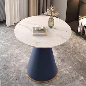 Mesa de centro redonda de mármol, mesa moderna para sala de estar, mesa para balcón, estilo nórdico minimalista - Product Image 3