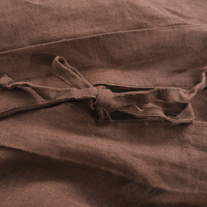Bền Vững Bộ Giường Linen Duvet Nâu Pháp Lanh Linen Duvet <span class=keywords><strong>Cover</strong></span> Giường Đơn Và Duvet Bao Gồm 3 Pcs - Product Image 2