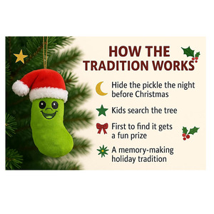 Adornos Navideños de Peluche Baratos al por Mayor, Adornos de Pepino Verde con Gorro de Santa Claus para Decoración del Árbol de Navidad, Adornos Lindos para el Hogar - Product Image 2