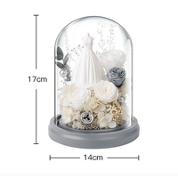 Fleurs séchées éternelles de luxe en gros, cadeau créatif et romantique sous cloche en verre pour la Saint-Valentin et la remise des diplômes