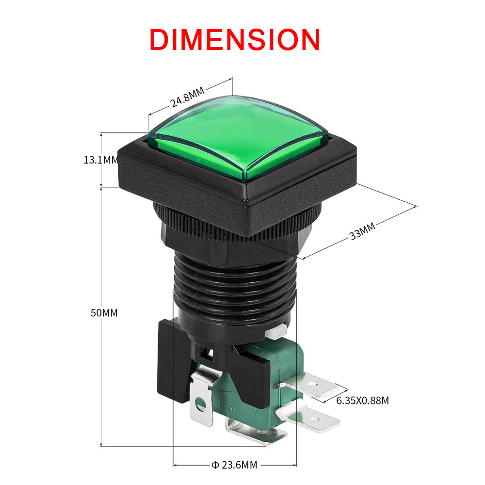 ゲーム用のLEDインジケーター照明付きアーケードプッシュボタン付き