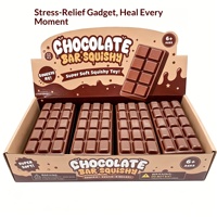 Jouets Squishies en Mousse PU à Remontée Lente Thème Chocolat pour Enfants, Jouets Anti-Stress Mignons Géants à Presser, Coffret Cadeau de Présentation, Lot de 12 Pièces