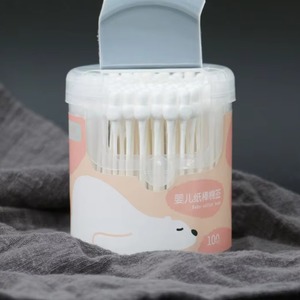 100 cotons-tiges en forme de <span class=keywords><strong>gourde</strong></span> pour le nettoyage et les soins des nouveau-nés, en emballage seau avec boîte - Product Image 2