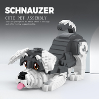 Blocs de construction chien Husky, puzzle animal 3D, modèle d'animal mignon avec langue sortie, pour décoration de bureau, jouet de construction DIY, vente en gros OEM