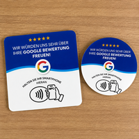 Carte de visite intelligente programmable et réinscriptible avec puce, code QR pour avis sur les réseaux sociaux, autocollant 3M, plaque NFC personnalisée en acrylique PVC pour avis Google