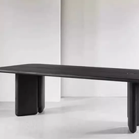 Table de négociation minimaliste en bois massif noir, rectangulaire, design moderne, de luxe, pour villa, maison, style papillon, simple