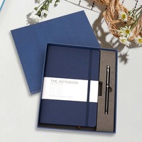 Caja de Regalo Personalizada Promocional, Caja de Regalo con Libretas de Cuero PU A5, Libretas de Tapa Dura con Portaplumas al por Mayor