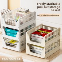 Panier de rangement carré pliable en PP écologique transfrontalier, organisateur de cuisine à plusieurs niveaux, plateau de bureau multifonctionnel pour documents