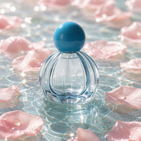 Vente en gros de flacons de parfum en verre cristal de luxe vides 50 ml, options rouge, bleu, rose, noir