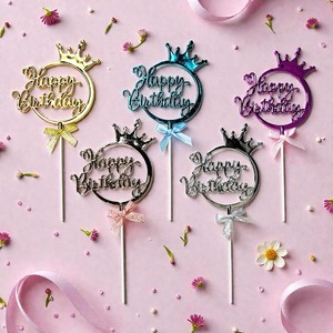 Decorazione per <span class=keywords><strong>Torta</strong></span> in Plastica con Testo Personalizzato, per Compleanno e Matrimonio, Non Commestibile, Riutilizzabile, Vendita all'Ingrosso - Product Image 6