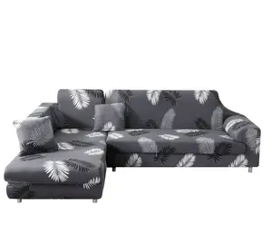 Venta al por mayor 2 l sofás en forma de-Tela de poliéster en forma de L sofá 2 uds Stretch fundas para seccional sofá en forma de L muebles Protector cubre