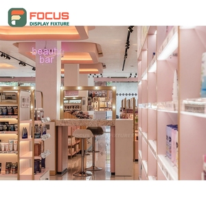 Support d'affichage personnalisé pour extensions de cheveux, en bois et verre, étagère multi-niveaux, présentoir de magasin - Product Image 2