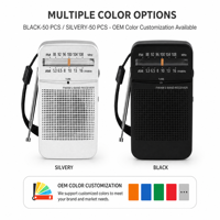 Radio de poche portable AM FM 2 bandes RAISENG R-50RG, logo OEM personnalisé, fonctionne sur piles, récepteur haute sensibilité
