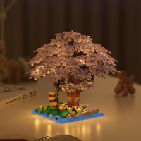 Sets de Bloques de Construcción de Plástico DIY de Árbol de Sakura, Juguete Educativo para Escenas de Bosque, Selva, Parque, Granja de Flores y Árboles