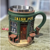 Figurine 3D en résine de style bar irlandais, modèle d'art populaire, avec doublure et décalcomanies exquises, forme personnalisée pour la décoration intérieure