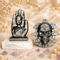 Statues Artisanales en Obsidienne Argentée Naturelle de Haute Qualité (Bouddha et Crânes) pour le Feng Shui et la Décoration – Vente en Gros