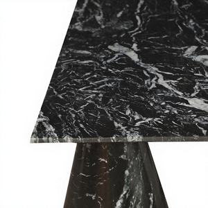 Mesa de Centro Rectangular Moderna de Mármol Natural Negro Exótico, Patas Cónicas Esculturales, Duradera, Fácil de Limpiar, Muebles para Sala de Estar - Product Image 1