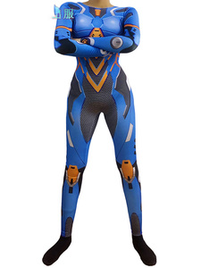 Blu della tuta spettacolo di danza Meccanico supereroe robot collant tuta anime cosplay personaggio dei cartoni animati partito del parco di divertimenti di usura di ballo - Product Image 5