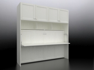 Cama Plegable de Pared Tamaño Queen con Estructura Resistente, Nuevo Diseño Horizontal que Ahorra Espacio, con Mecanismo de Escritorio y Herrajes - Product Image 3