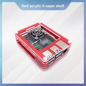 מארז אקרילי 9 שכבות למחשב <span class=keywords><strong>Raspberry</strong></span> <span class=keywords><strong>Pi</strong></span> 4B, מאוורר קירור וצלעות קירור תואמים למחשב <span class=keywords><strong>Raspberry</strong></span> <span class=keywords><strong>Pi</strong></span> <span class=keywords><strong>4</strong></span> - Product Image 4