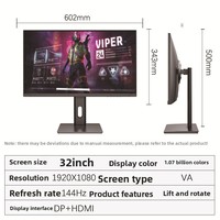 Écran d'ordinateur de bureau LED IPS 24/27/32 pouces avec rétroéclairage, haute définition, écran professionnel rotatif, protection des yeux, 165Hz/144Hz 5ms