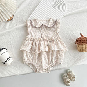 Vendeur chaud impression été enfant en bas âge enfants nouveau-nés mode couleur sans manches body combinaisons tricoté coton mignon bébé vêtements - Product Image 1