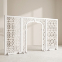 Arche de mariage 3D stéréoscopique blanche de luxe en acrylique PVC pour événements et banquets décoratifs