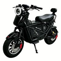 Bicicleta Eléctrica Estilo Motocicleta Popular, Actualizada, de Largo Alcance, con Dos Ruedas, Batería de Plomo-Ácido, Motor de Cubo Trasero de 1500W