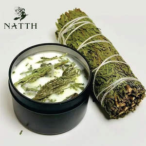 Bougie votive à la sauge blanche NATTH, parfum de rose, cire de soja, bâton long, motif, décoration d'intérieur, Pâques, Halloween, Ramadan, Diwali - Product Image 3