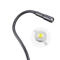 Lampu Kerja Mesin ONN Factory Made M10A dengan Lengan Fleksibel Gooseneck DC12V/DC24V 5W IP65 Sudut Sinar 5 °