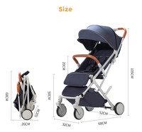Poussette Européenne pour Bébé avec Châssis en Acier Inoxydable, Pliable et Portable, Chariot de Voyage pour Avion, pour 6-36 Mois