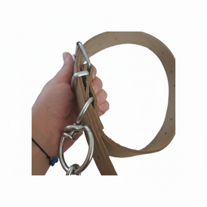 New1 crème collier de chien épais en cuir véritable collier durable avec boucle pivotante harnais pour animaux de compagnie collier de chien - Product Image 1