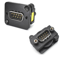 Connecteur DB9 à montage sur panneau, passage direct, 9 broches, RS232, série, mâle vers mâle, convertisseur de prise à montage sur panneau, coupleur