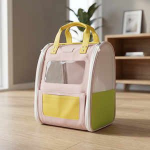 Foldable Washable Comfortable Lightweight Cream Puff Polyester <b>Pet</b> <b>Backpack</b> for Cats & Dogs-Cheese Peach - Product Image 2