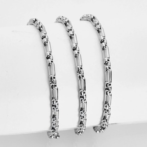 Chaîne de cheville/collier Figaro en acier inoxydable faite à la main, 2,5 mm/3,0 mm/3,5 mm, avec perles carrées 3:1, pour la fabrication de bijoux DIY - Product Image 4