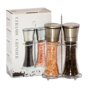 Salz-und Pfeffermühle Keramik Riesen pfeffermühle Einstellbarer Edelstahl Großhandel 180ml MILLS Kitchen Spice Salt Grinder