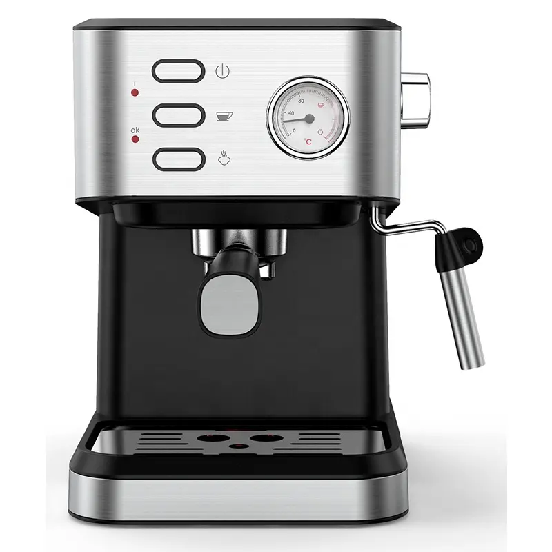 Toptan yüksek kaliteli kavurma espresso otomatik buhar fonksiyonu paslanmaz filtre kahve makinesi
