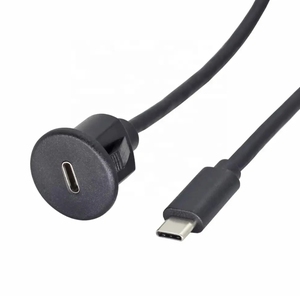 <span class=keywords><strong>C</strong></span>âble d'extension <span class=keywords><strong>USB</strong></span> de bureau à montage sur panneau, 1m, <span class=keywords><strong>noir</strong></span>, <span class=keywords><strong>USB</strong></span>-<span class=keywords><strong>C</strong></span>, mâle vers type <span class=keywords><strong>C</strong></span>, femelle - Product Image 1