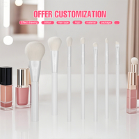 Pinceau de maquillage professionnel de haute qualité, en gros, de luxe, végétalien, avec logo personnalisé, rayures blanches, marque privée, techniques professionnelles