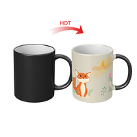 Magic Mugs taza que cambia de calor de Color, taza de café negra para la venta al por mayor personalizada