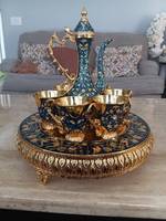 Vente en gros d'usine de cadeaux de luxe pour le ramadan ensemble de tasses à thé rouge avec plateau/ensemble zamzam