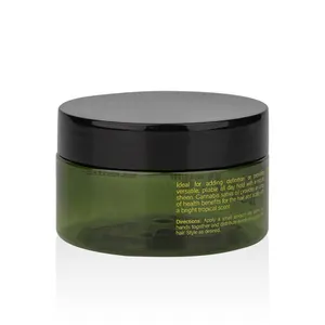 100Ml 150Ml 200Ml 250Ml 300Ml Cosmetische Crème Haar Container Groene Pet Pcr Plastic Pot Met zwarte Schroef Deksel