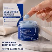 Crème Visage Repulpante au Peptide Bleu Bakuchiol GHK-Cu, Peptide de Cuivre, Raffermissante, Anti-Âge, Hydratante, Crème Peptidique GHK-Cu