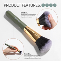 Ensemble de 18 pinceaux de maquillage BS-MALL, manche en bois de haute qualité, poils synthétiques véganes verts, utilisation pour le visage entier, pinceaux cosmétiques, logo personnalisé