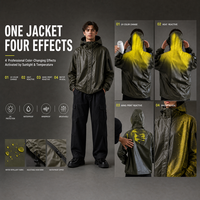 Veste de sport d'extérieur pour homme, légère, imperméable, coupe-vent, anti-UV, à séchage rapide, avec capuche et rembourrage en poly, interchangeable