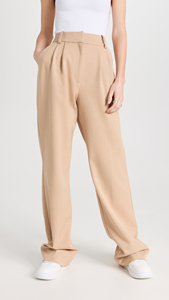 Oem produttore personalizzato Casual a vita alta con cerniera a doppia piega tasche laterali a gamba larga <span class=keywords><strong>pantaloni</strong></span> da <span class=keywords><strong>donna</strong></span> <span class=keywords><strong>pantaloni</strong></span> <span class=keywords><strong>Beige</strong></span> - Product Image 2