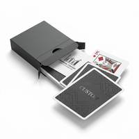 Cartes à jouer personnalisées pour la publicité financière, finition mate, feuille d'argent, résistantes à l'eau, jeu de poker, papier à âme bleue, pour entreprises